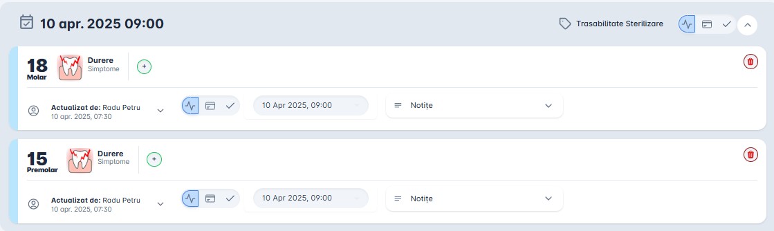 Documentarea intervenției stomatologice în fișa pacientului