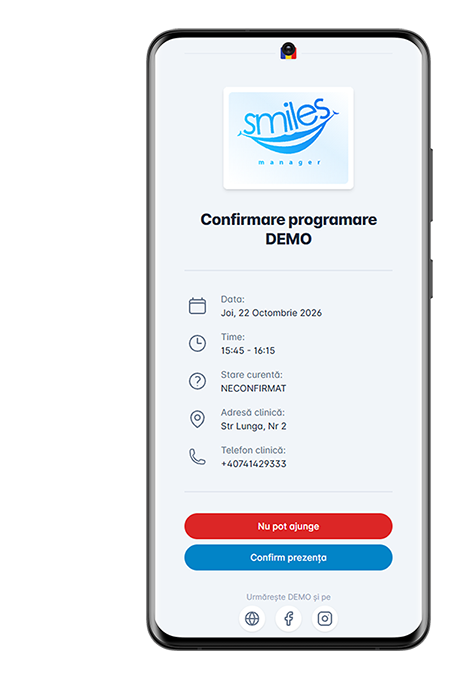 SmilesManager - Calendar și notificări automate pentru pacienți